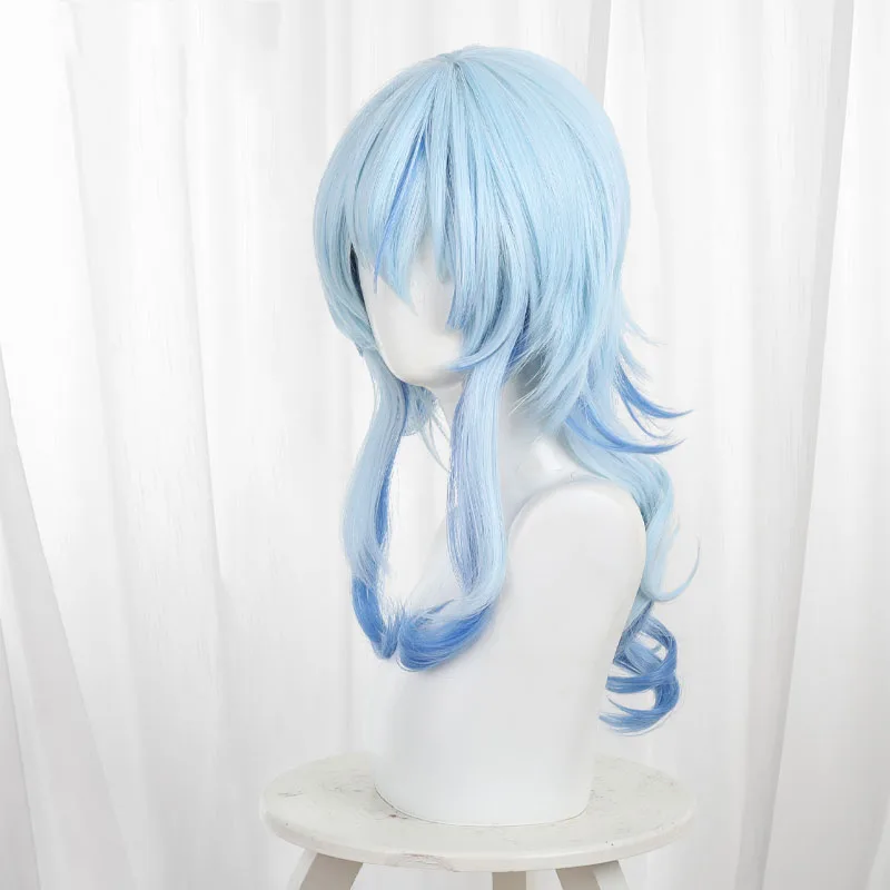 Wuthering Waves The Shorekeeper Cosplay Wig Blue Long Hair Black Shores Halloween Party for Women Game Role Play Props