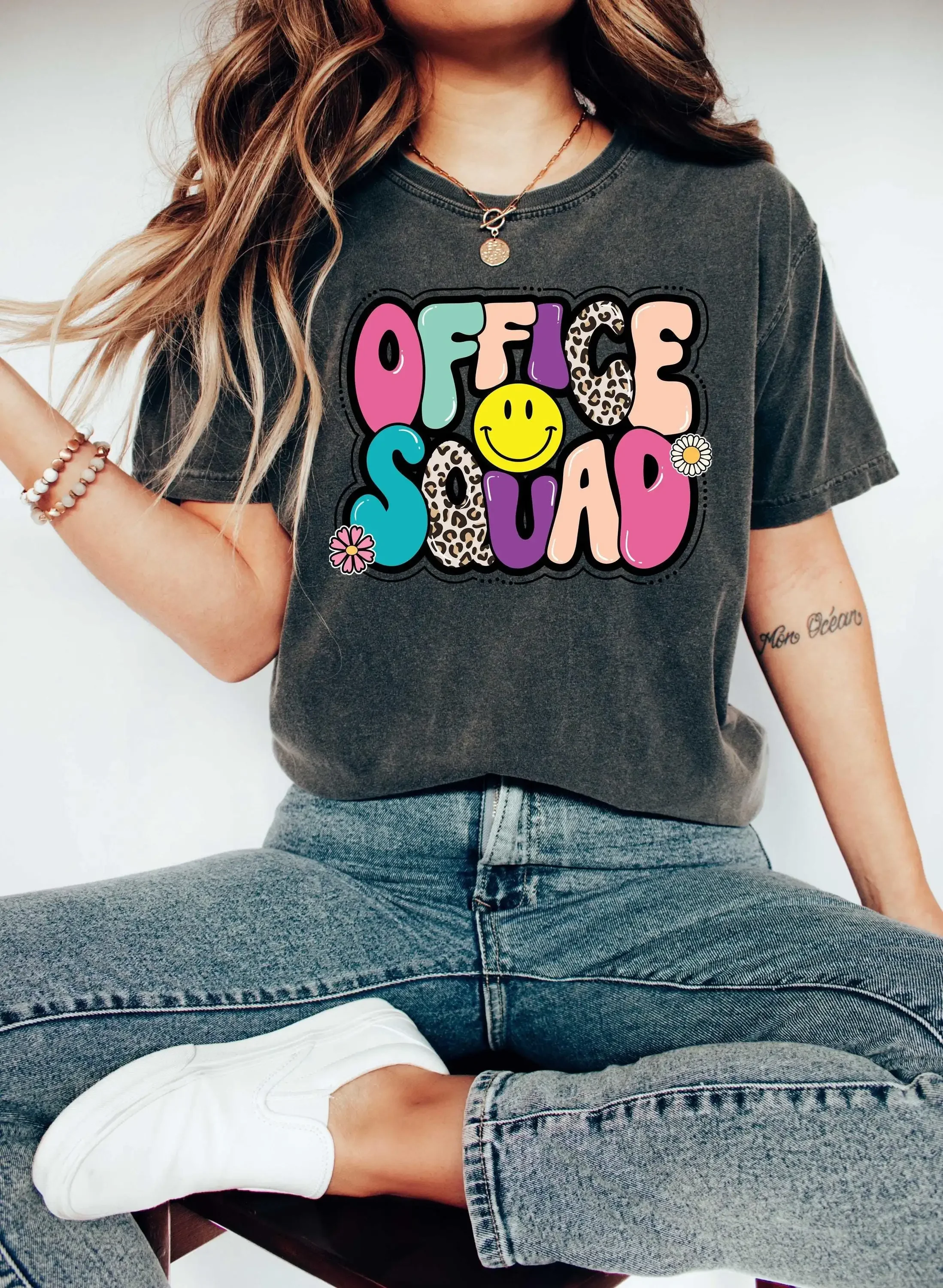 Retro Office Squad T Shirt Team School Secretary Back to Staff