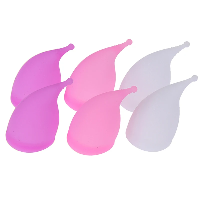 Reusable Medical Silicone Soft Menstrual Women Period Cup Size Small Large Pads Pink White Purple 3 colors