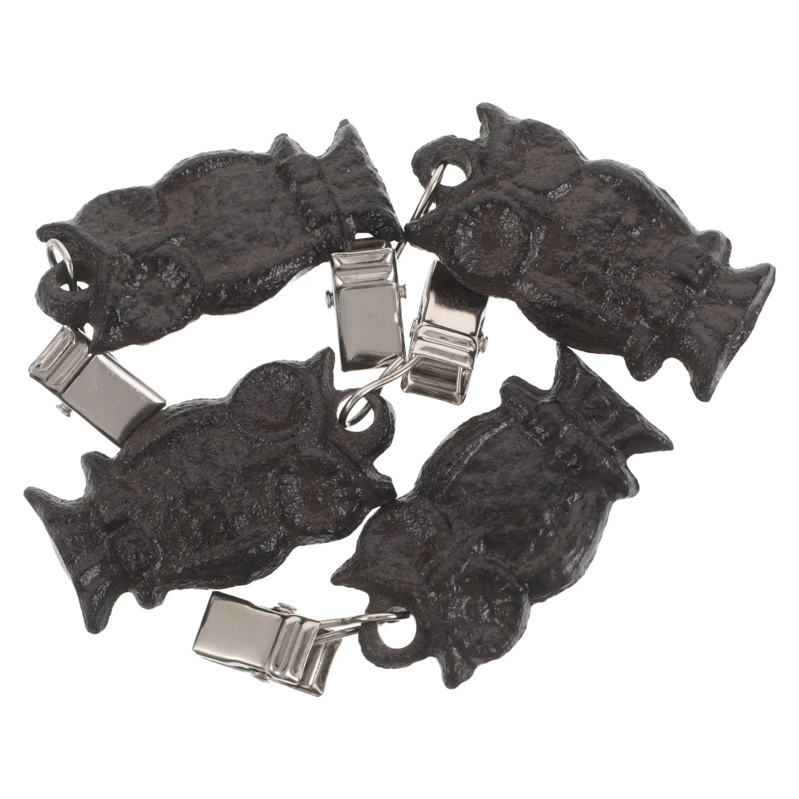 4Pcs Cast Iron Tablecloth Weights Rustic Owl Design Heavy Duty Clips for Outdoor Picnic Patio Garden Table Cloth Fasteners