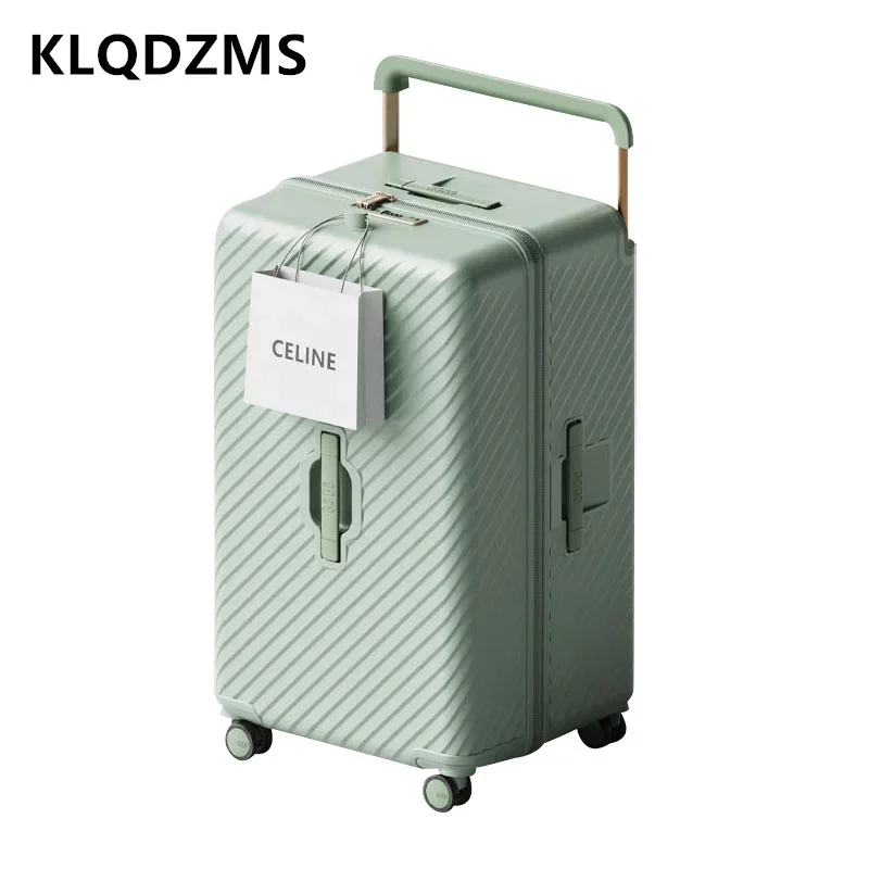 

KLQDZMS Rolling Luggage 22“24”26"28"30 Inch Large Capacity ABS+PC Trolley Case Family Travel Essentials Universal Wheel Suitcase