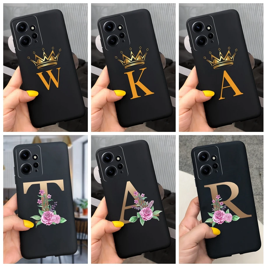 For Xiaomi Redmi Note 12 4G Case 2023 Fashion Initial Letters Cover Soft Silicone Phone Cases For Redmi Note 12 4G Global Fundas