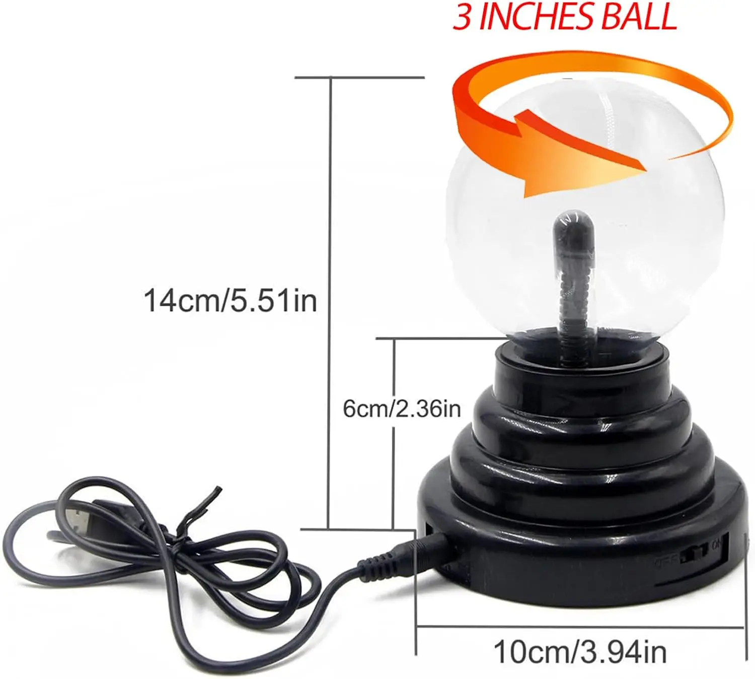 Plasma , Sensitive Plasma Lamp Light with USB OR Battery Powered Plasma  for ,Parties,,Decoration -Inches