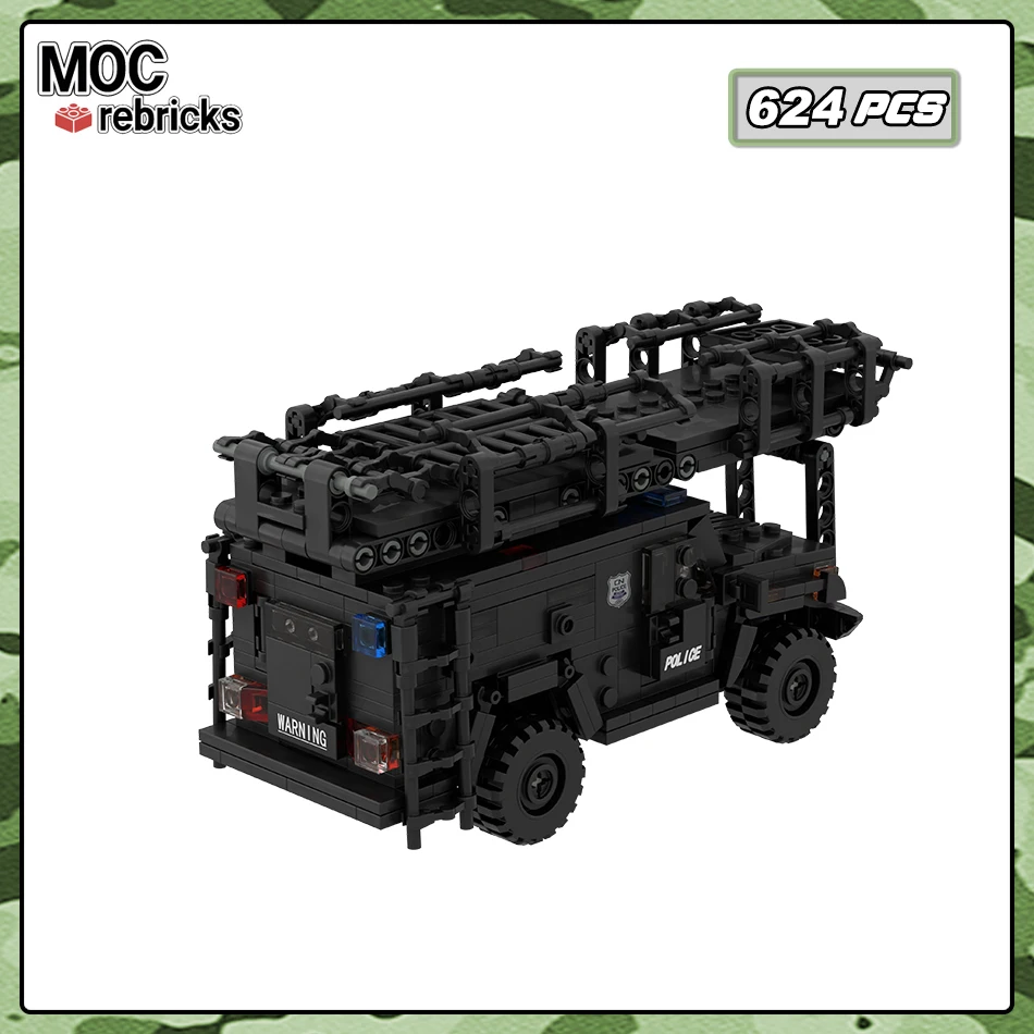 MOC Building Blocks Panda Climbing Assault Vehicle Model Army Armed Forces Vehicle Assembly Small Particle Bricks Kids Gift