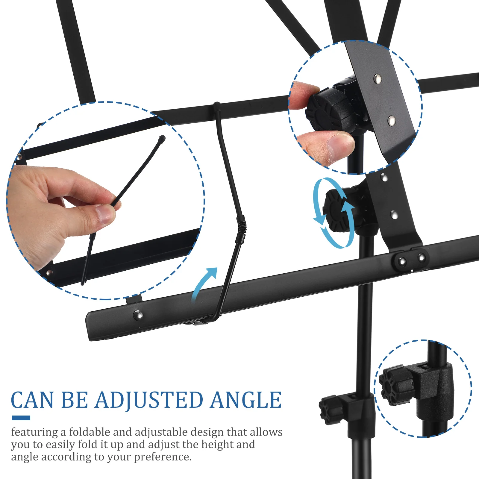 

Portable Stand Music Foldable Lightweight Collapsible Stands Metal Compact Adjustable Instrument Folding
