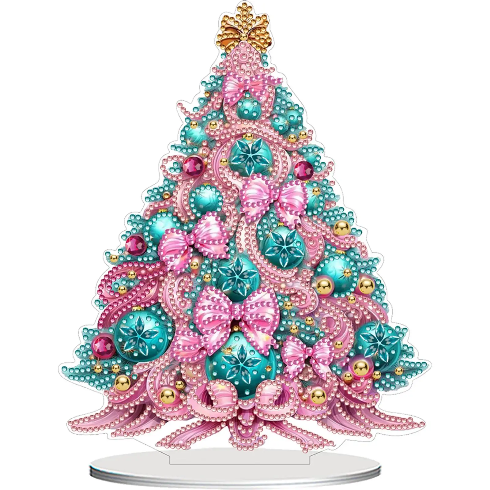 

2D Flat Christmas Tree Print DIY Diamond Painting Tabletop Ornaments Decorations