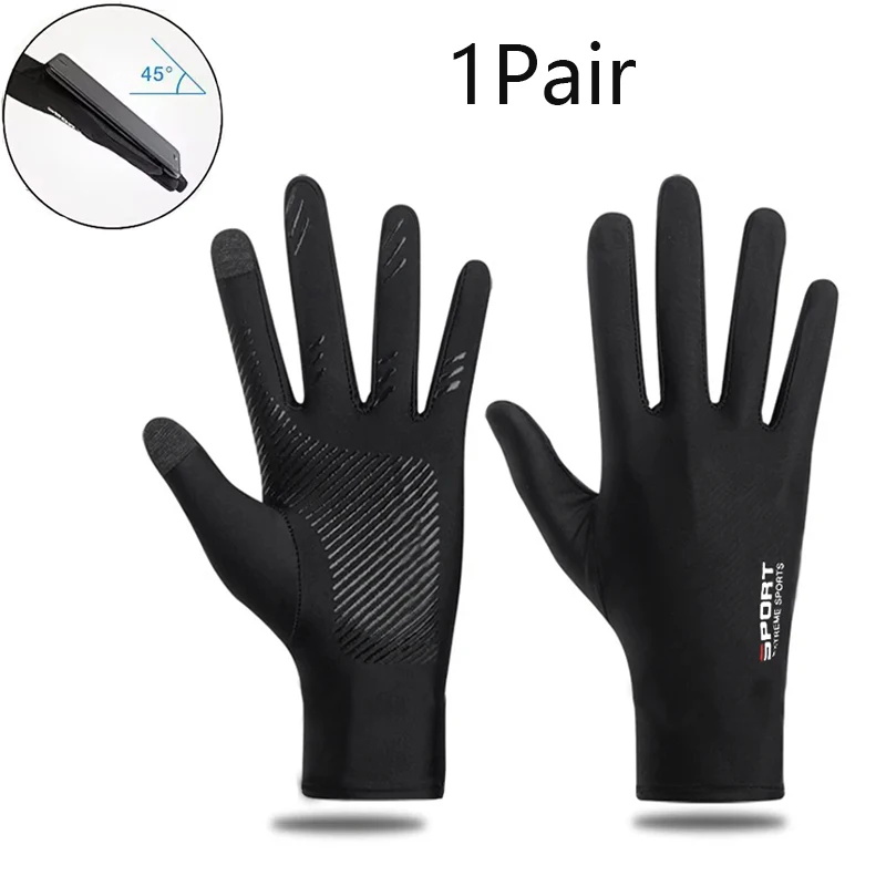 Unisex Touchscreen Anti-Rutsch-Handschuhe Outdoor Angeln UV-Schutz Handschuhe Sommer Eis Seide Ultradünne Fahrradhandschuhe