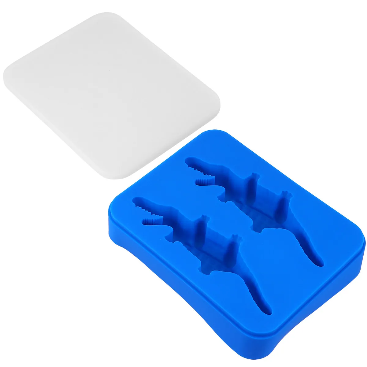 1Pcs Blue Silicone Crocodile Ice Mold 17.5x13.5x4cm 3D Shape Ice Cube Maker Food Grade Safe Reusable Kitchen Bar Store Mood