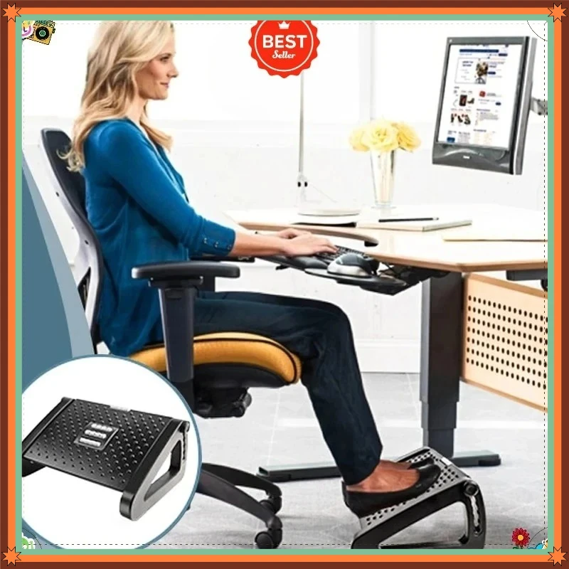 Reposapiés Ergonómico para Debajo del Escritorio con Rodillos de Masaje, Antideslizante, Cómodo, Alivia el Dolor de Piernas, para Uso en Oficina y Hogar