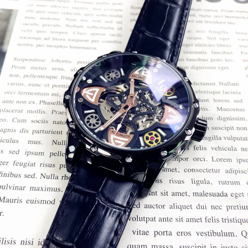 شاهد ساعة ميكانيكية أوتوماتيكية للرجال موضة جديدة 2025