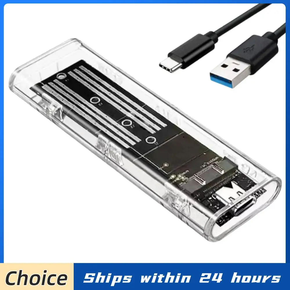 

M.2 NGFF SATA Type C USB 3.1 Transparent External SSD Case 10Gbps Hard Disk Case External SSD Adapter for 2230 2242 2260 2280