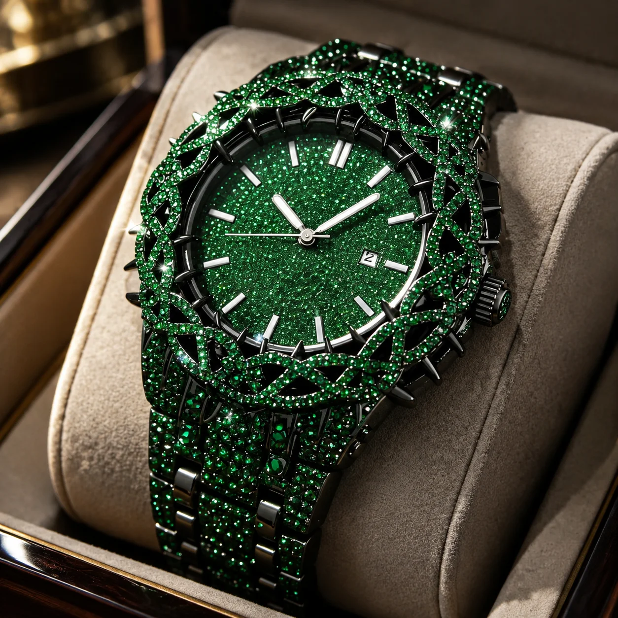 Men's personalized watch, thorn surround shape watch body, with date function dial, suitable for multi-scene wear
