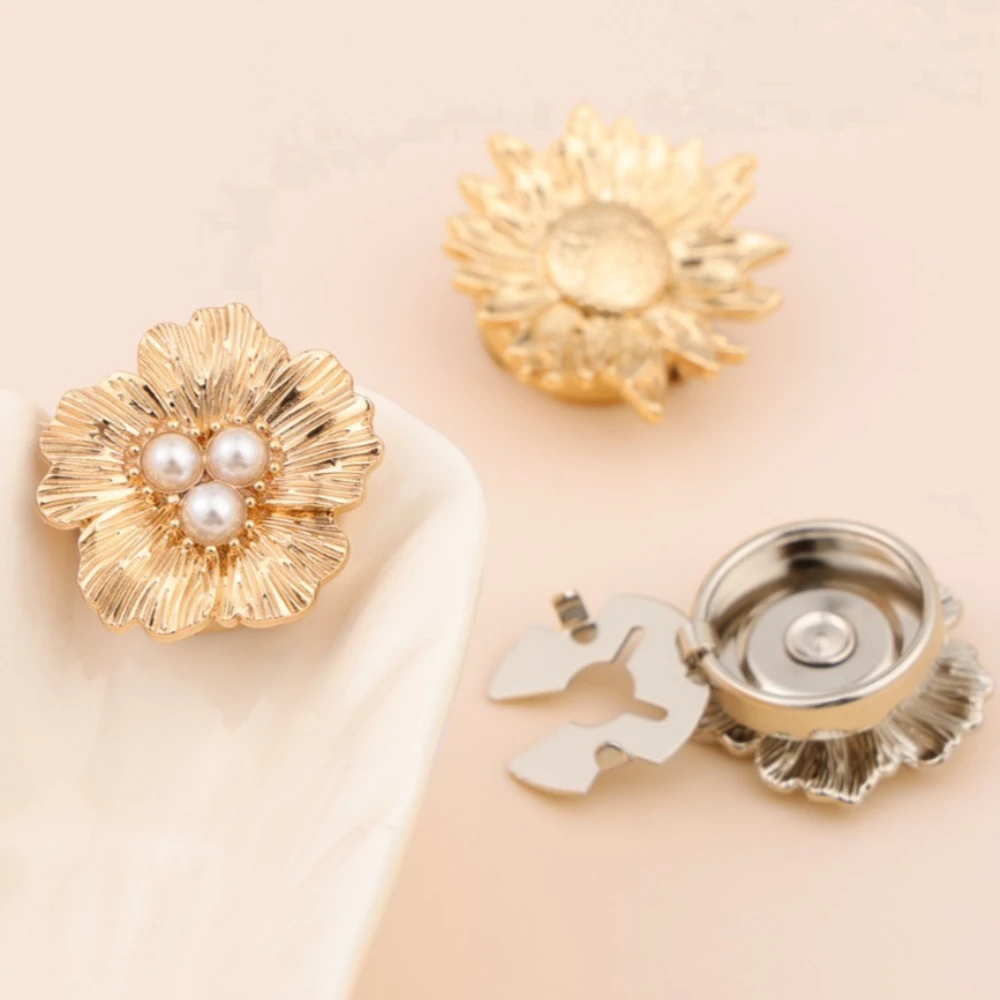 A Pair Metal Turtle Rhinestone Button Covers Clip on Shirt Cufflinks Decorative Snap Cover DIY Clothing Accessories