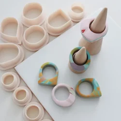 Soft Pottery Ring Cutting Mold Different Ring Sizes Polymer Clay Cutter DIY Handmade Ring Valentine's Day Gift Pottery Tools
