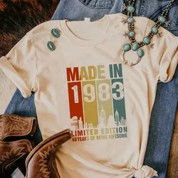 Men's 40th Birthday 1983 t shirt women manga anime Japanese top female streetwear clothing