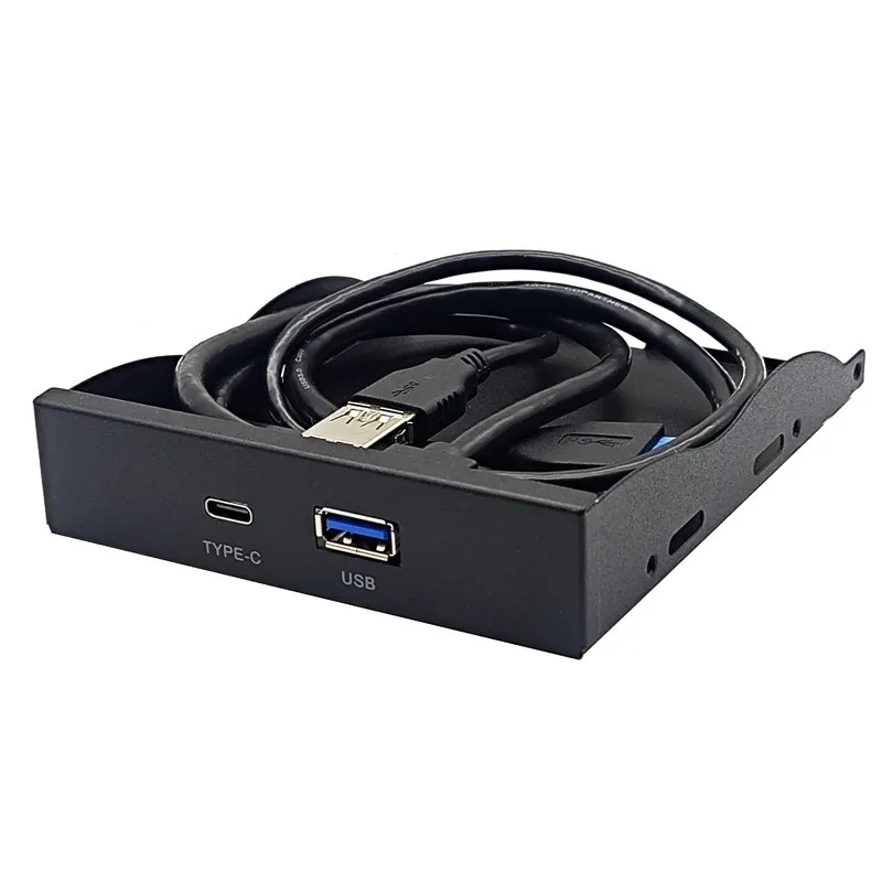 FFD3U1T-V01 3.5 Inch Floppy Drive Bay Front Panel Hub USB3.2 Gen1 Type-A + Type-C 19Pin Internal Adapter