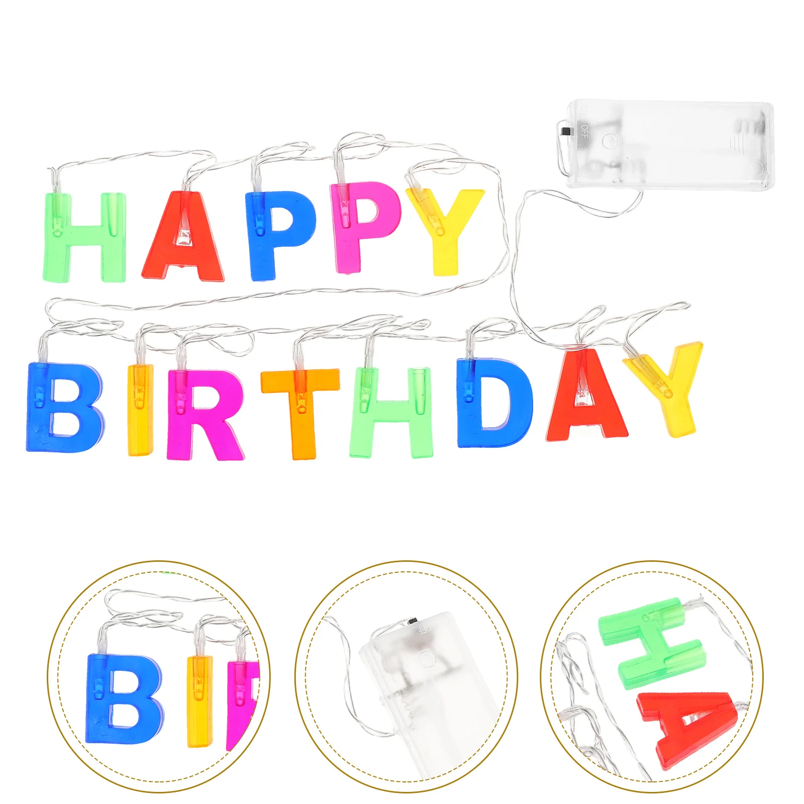 

LEDMOMO LED String Lights Operated LED Letters Lights for Birthday Party Decoration happy birthday lights