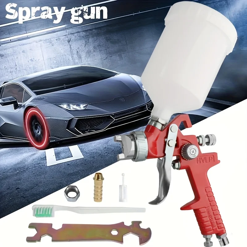 

High Quality 1.4/1.7/2.0mm Nozzle Professional HVLP Spray Gun 600ML Gravity Feed Airbrush Kit For Car Furniture Painting