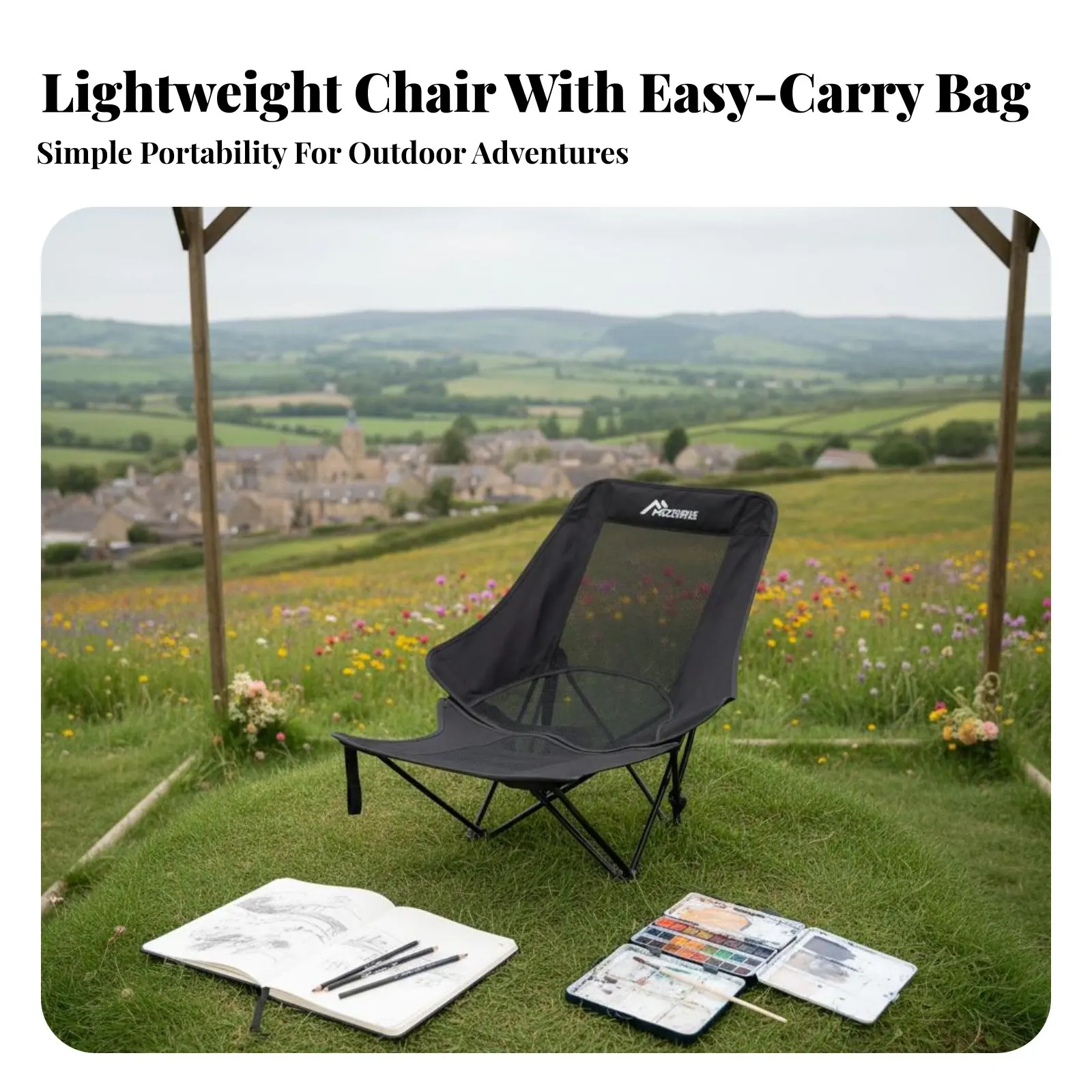 

Мягкое кресло-луна с высокой спинкой, складное, с сумкой для переноски, для кемпинга, взрослых, отдыха на природе, рисования, заднего двора