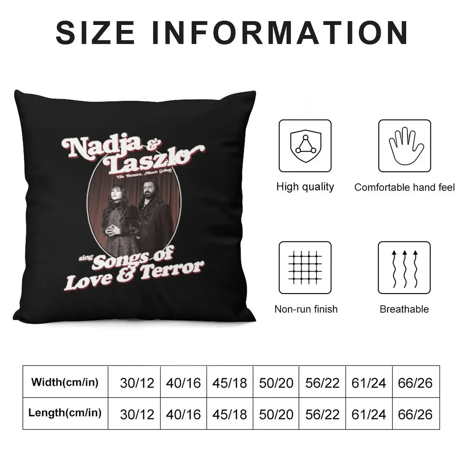 Nadja And Laszlo The Human Music Group Sing Songs Of Love And Terror Throw Pillow Elastic Cover For Sofa pillow