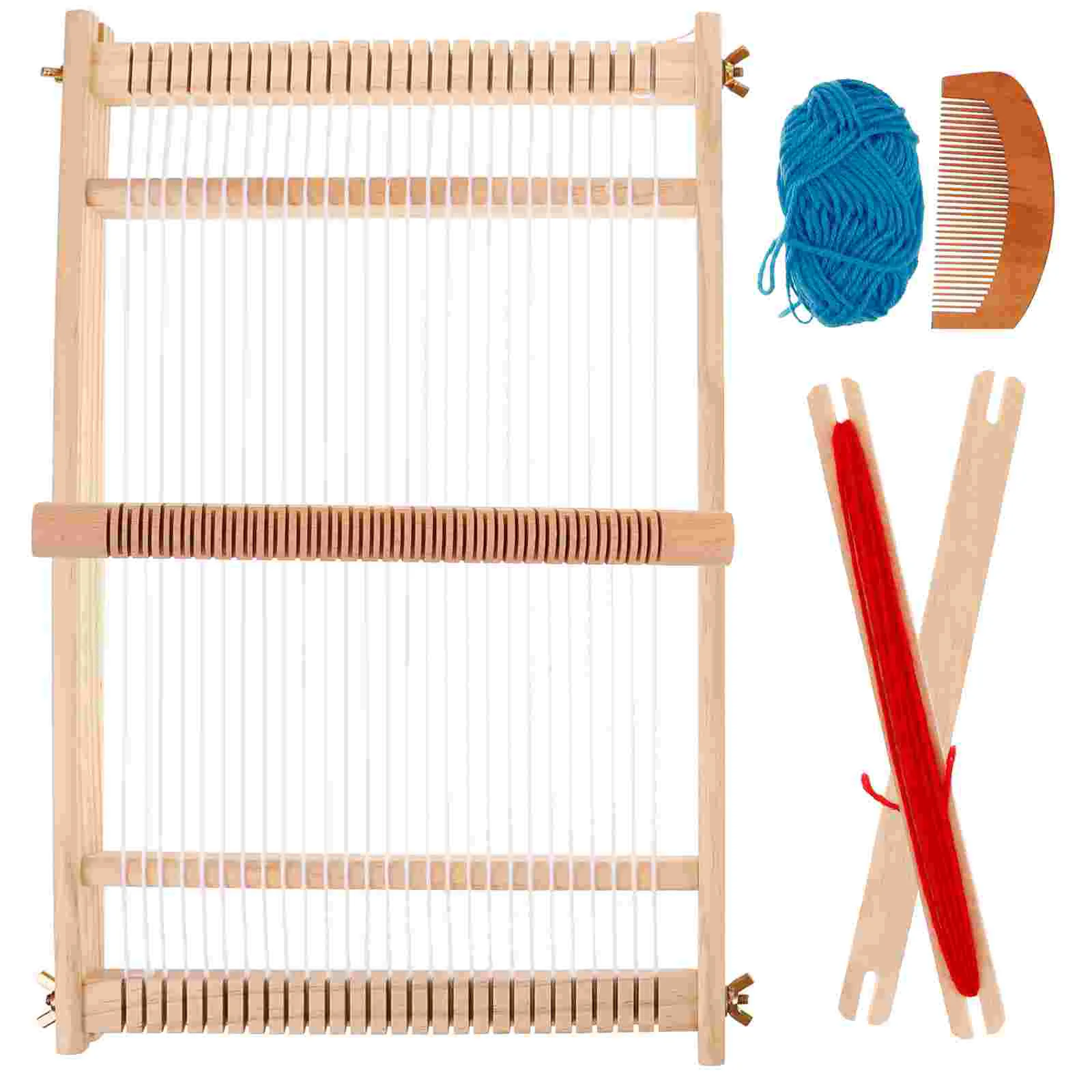 

Large Size DIY Hand-Knitting Wooden Loom Toys Children Weaving Machine Intellectual Development Loom Toys(Random Color of Wool)