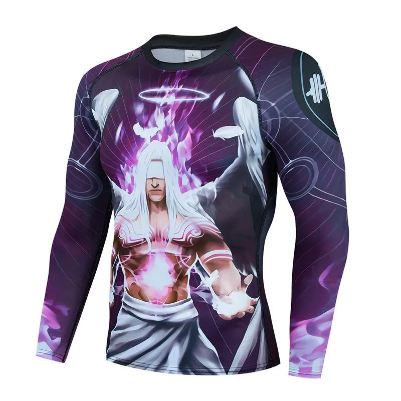 Men's Muay Thai Men MMA Kickboxing Sport Suit BJJ Rashguard T Shirts Rash Guard Fitness Tracksuit Boxing Jersey Running Set 46