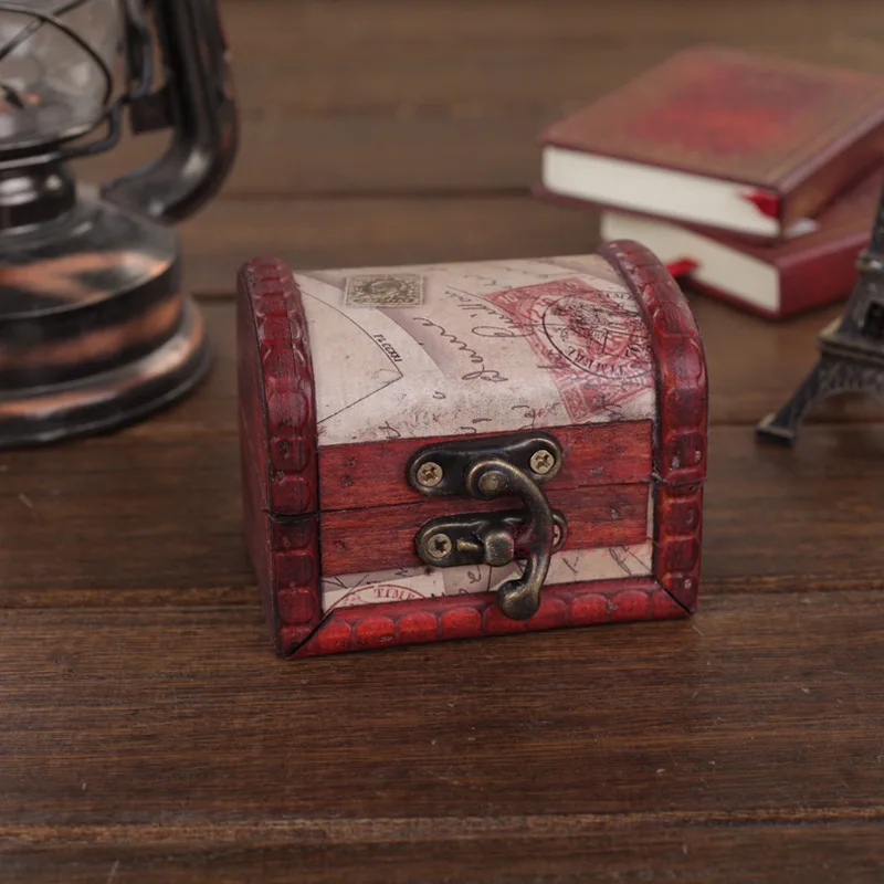 Retro Small Wooden Box Classic Small Box Storage B ox Gifts Creative Happy Candy Bo x Desk Accessories