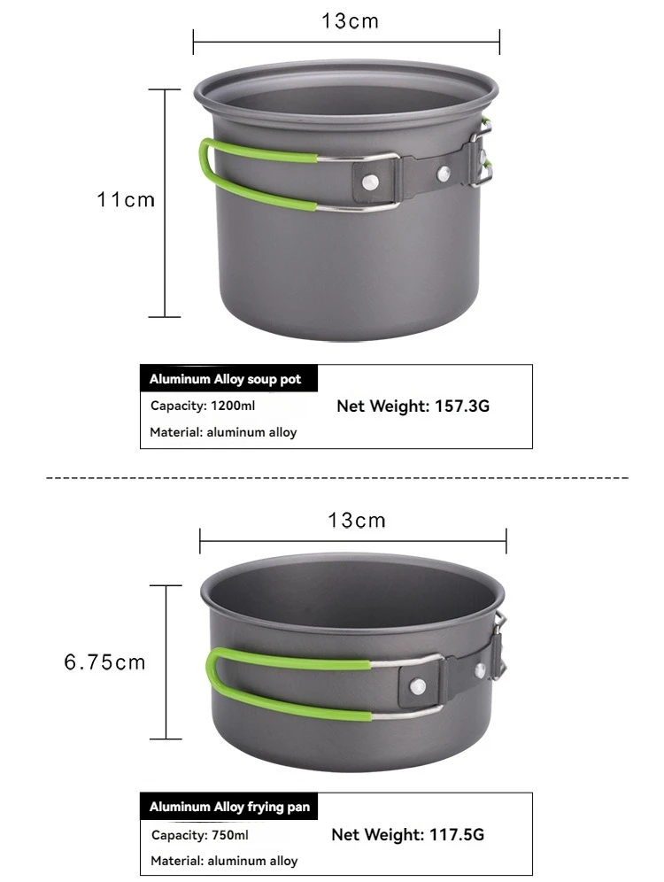 Набор походной посуды BRS-T15A – обзор и цена Camping Cooking Mess Kit