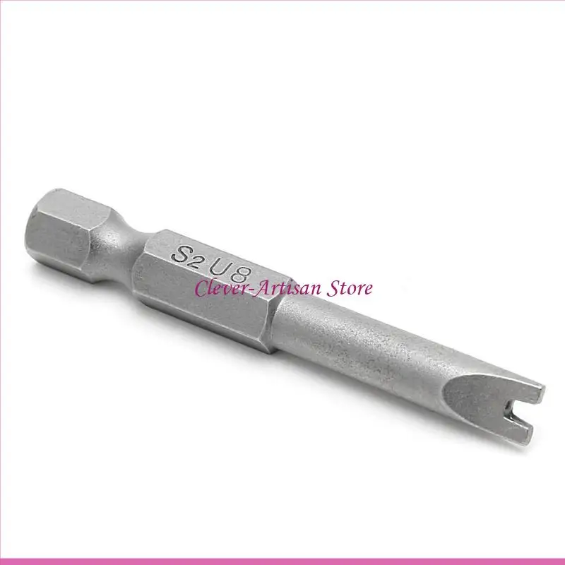 E06B 5 PCS 1/4インチS2ヘックス磁気U字型ドライバービットツール50mm長さU4-U8