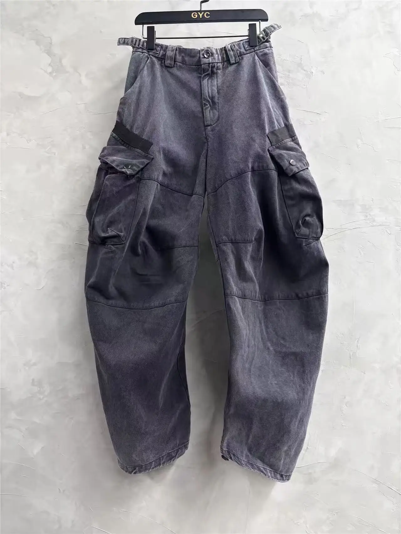 

Owen Seak Men Casual Cargo Pants High Street Slacks Hip Hop Men's Clothing Autumn Black Length Trousers