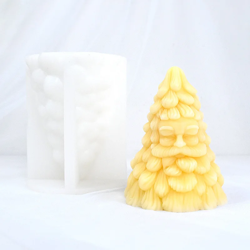 New Three-Dimensional Christmas Tree Aromatherapy Candle Silicone Mold Santa Claus Home Ornament and Decoration Plaster Mold