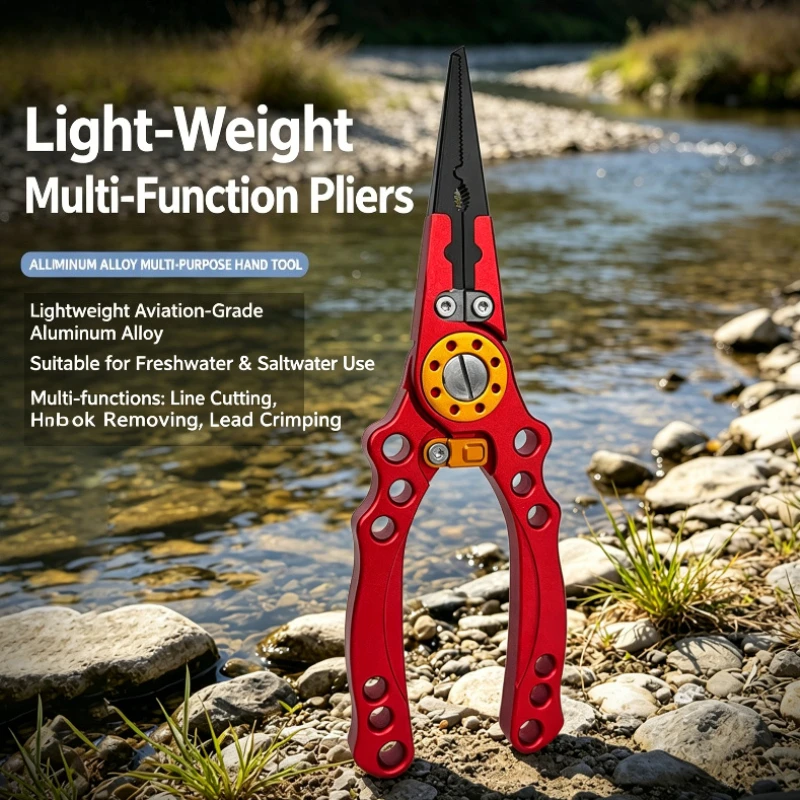 Multifunctional Anti‑Rust Hand Pliers, Aluminum Alloy Portable Tool with Locking Buckle, Seawater Corrosion Resistant Design
