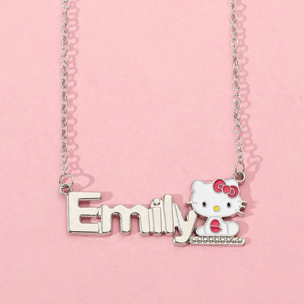 Sanrio Cute Hello Kitty Pendant Necklace Cute Cartoon Collarbone Chain Exquisite Dress Decoration Birthday Gift