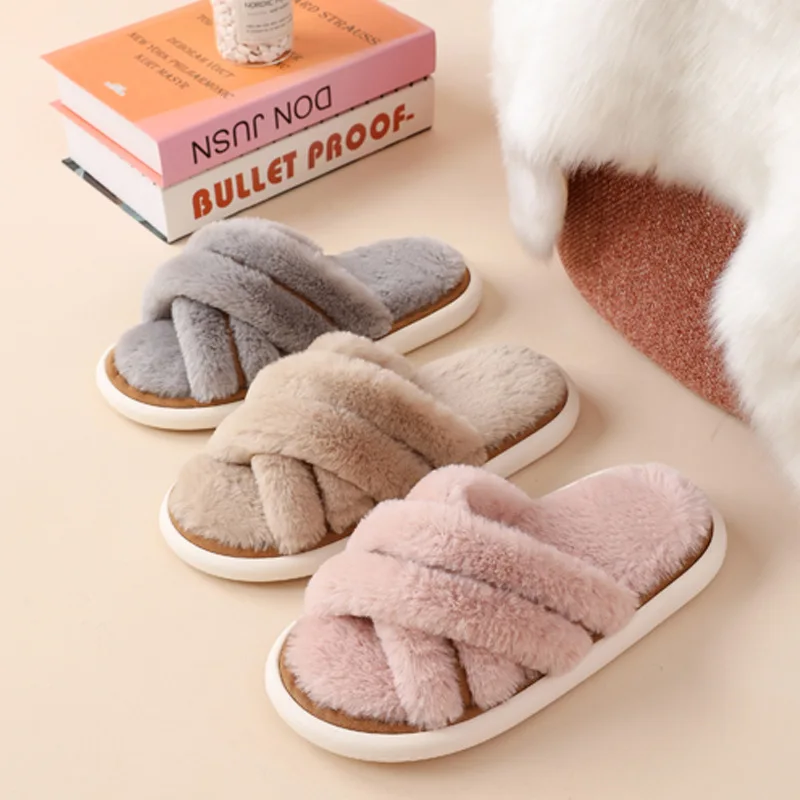 Winter Comfortable Footwear Flat New Summer Women Indoor Home Soft Non-slip Versatile House Shoes Warm Plush Cotton Slippers