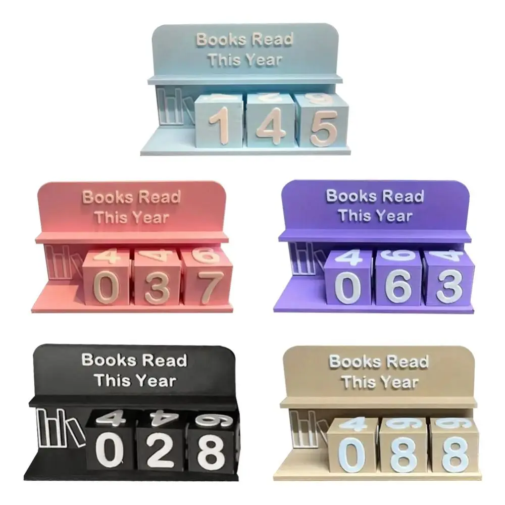 Wear Resist 3D Book Read Counter Bookish Decor Manual Rotation Hanging Book Counter Number Display Books Read This Year