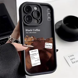 Coffee Label Phone Case For Samsung A15 A55 A53 A52 A54 A34 A35 A33 A14 A16 A25 A23 A24 A32 S22 S23 S24 Ultra Matte Soft Cover