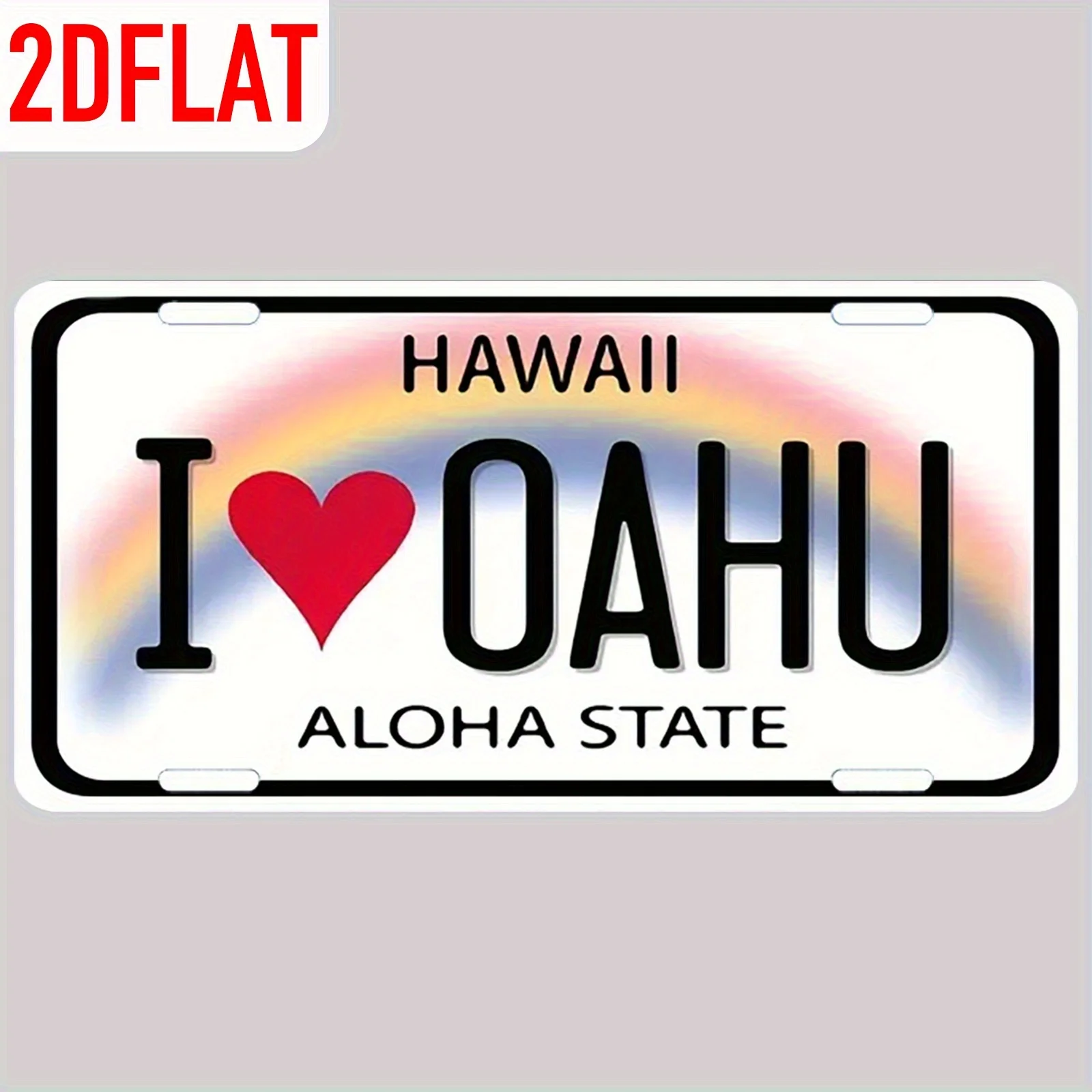 2D Flat Product, 1pc, Vintage Hawaii State Metal Aluminum License Plate, for Man Cave Farm Bar Garage Wall Decor, Decorative Use