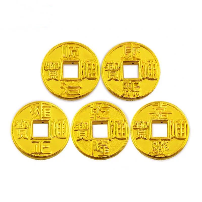 محظوظ الذهب اللون خمسة الأباطرة يباركون جلب الثروة المال عملة حبل السنة سوار المنسوجة يدويا العتيقة سوار اليدوية هدية #6