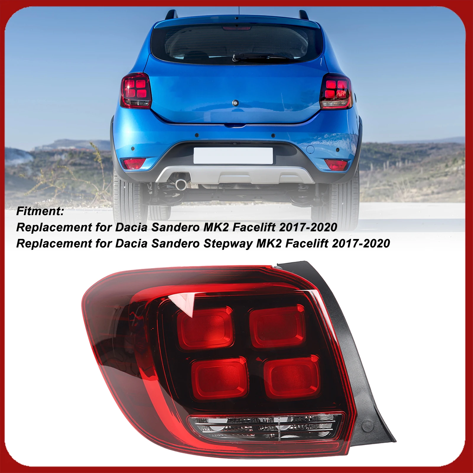

Авто задний фонарь Задний фонарь автомобиля Замена заднего фонаря для Dacia Stepway MK2 Facelift 2017-2020 Автомобильный задний фонарь