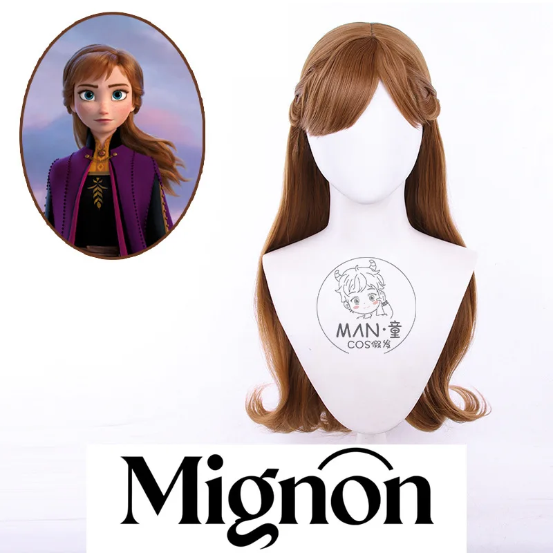 

Парик для косплея принцессы Анны «Холодное сердце 2» с двойными косами, длинные волнистые волосы на Хэллоуин
