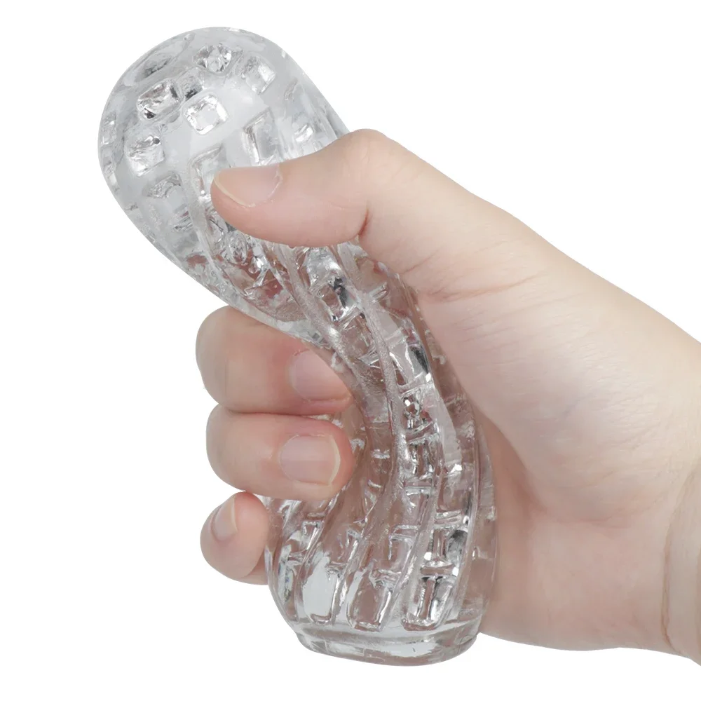 13 cm Transparent Männlicher Masturbator Tasse Pussy Vaginal Penis Pumpe Eichel Saugen Verzögerung Exerciser für Erwachsene Männer SexToys Erwachsene Erotische