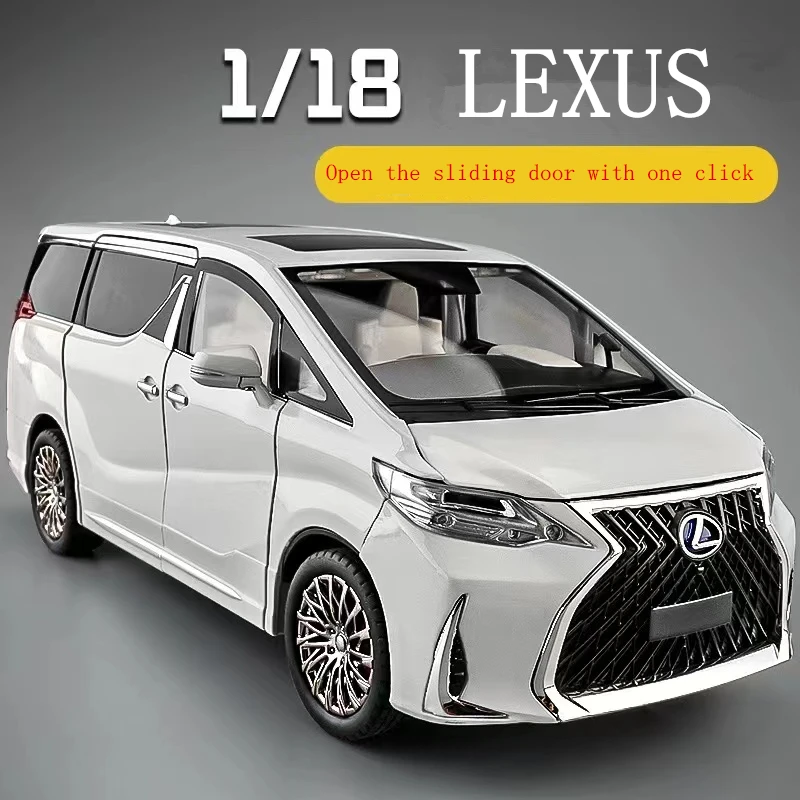 

New 1/18 LEXUS LM300 MPV Alloy Car Model Diecasts Metal Toy Vehicles Car Model Simulation Sound and Light Kids Gifts Decoration