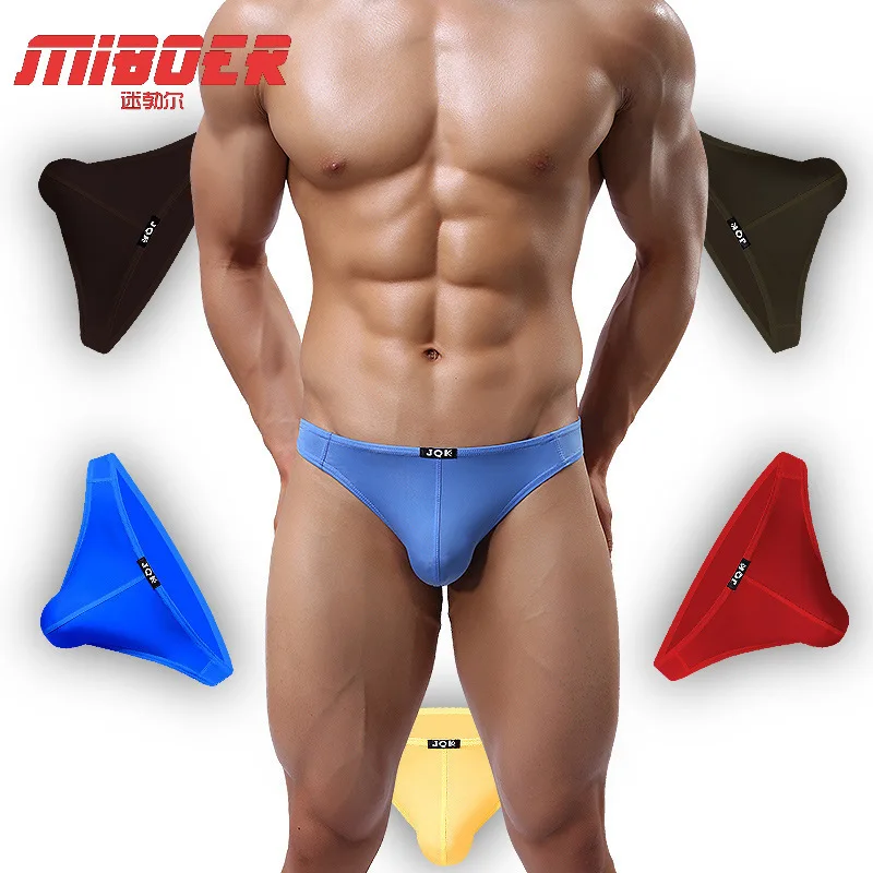 Intimo giovanile Ultra sottile in seta di ghiaccio per uomo U marsupio convesso perizoma Gay Sexy alla moda mutandine Bikini Sissy Tangas Hombre