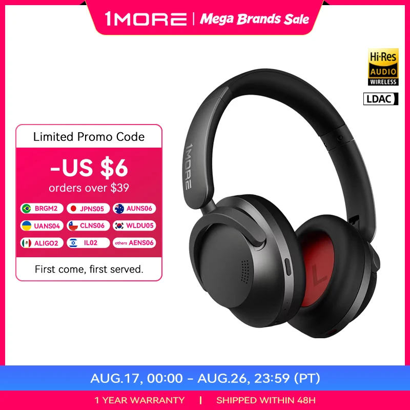 1MORE SonoFlow Fones de ouvido com cancelamento de ruído ativo 70H de reprodução Chamadas claras eletrônicas flash-venda fone de ouvido HC905 Bluetooth 5.0