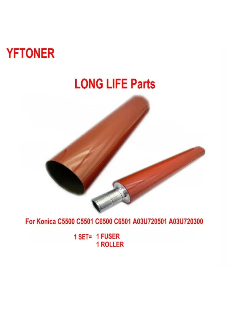 1Set Fuser Film Sleeve Belt Lower Pressure Roller For Konica C6000 C5500 C5501 C6500 C6501 A03U720501 A03U720300 Parts