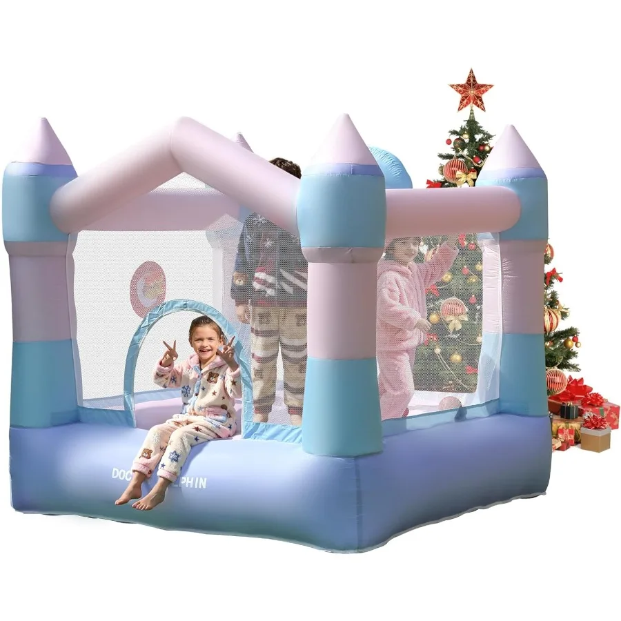 

Mini Bounce House Inflatable Bouncer with Blower for Ages 3-8 7.05 ft Long x 6.88 ft Wide x 6.39 ft High Bouncy Castle Featurin
