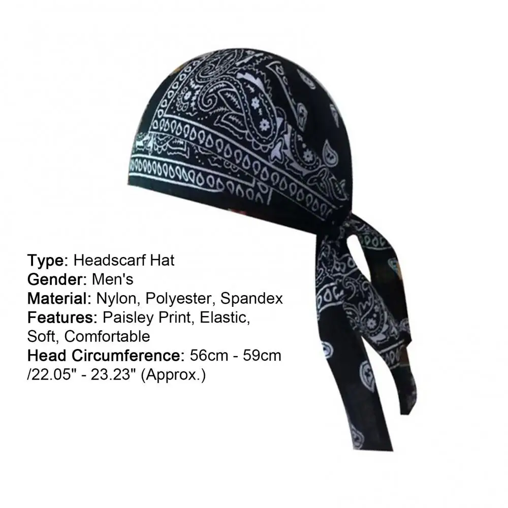 Volwassen Heren Hiphop Paisley Print Motorfiets Wrap Biker Hoed Bandana Hoofddoek Schedel Cap Heren Piratenhoed Fietsen Bandana Hoofddoek