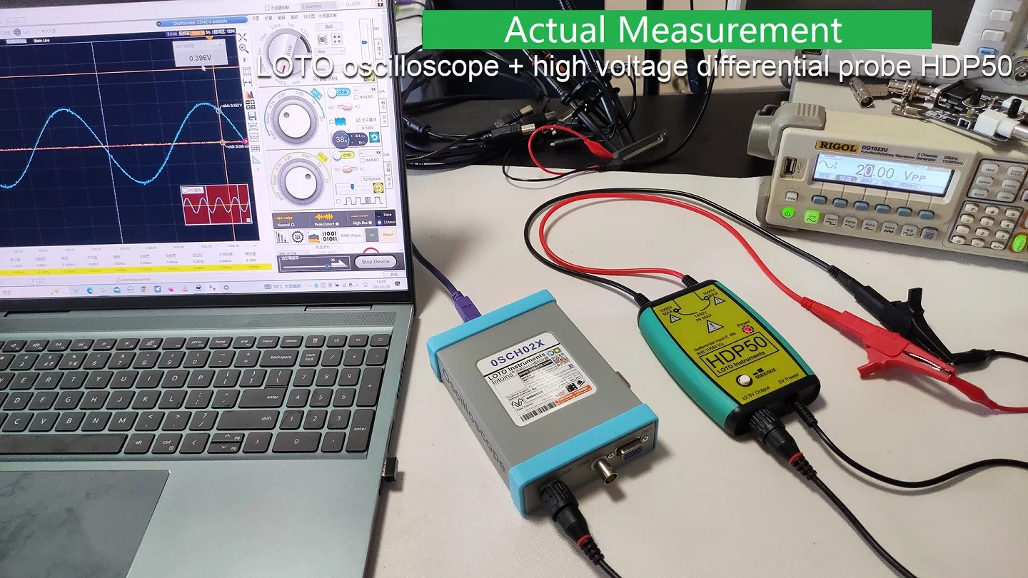 Imagem -06 - Sonda Diferencial de Alta Tensão Osciloscópio Modelo Hdp50 100mhz 1400v Bnc Amplamente Compatível com Diferentes Osciloscópios