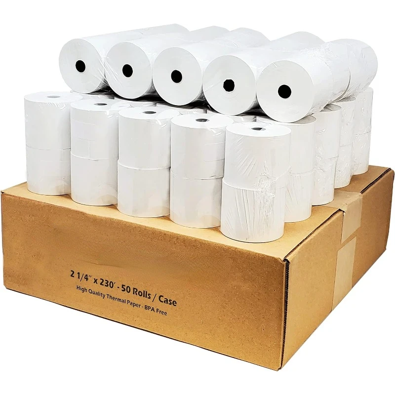 2-1/4 x 230' 1-Ply Thermal Paper (50 Rolls) BPA Free Cash Register Tape for Sharp 01PU, 01PU, ER-A520, ER-A530, UP-700,