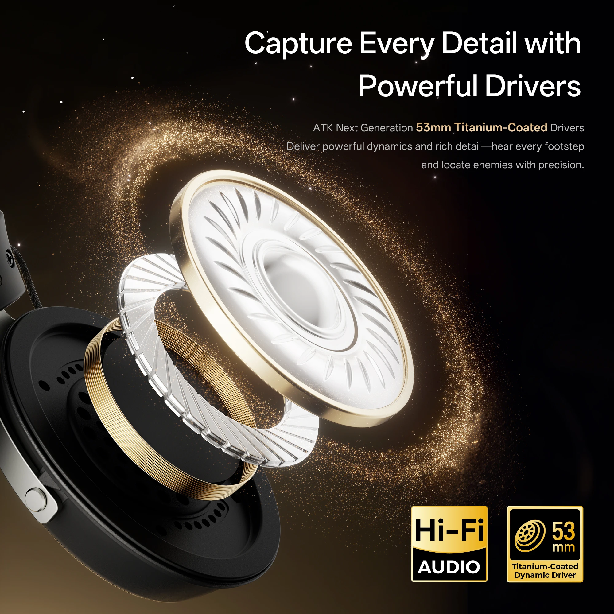 ATK N9 Game Headset Three Mode Wireless Headworn PS5  PC Gaming Headset Microphone Virtual 7.1 Surround Noise Reduction Headset